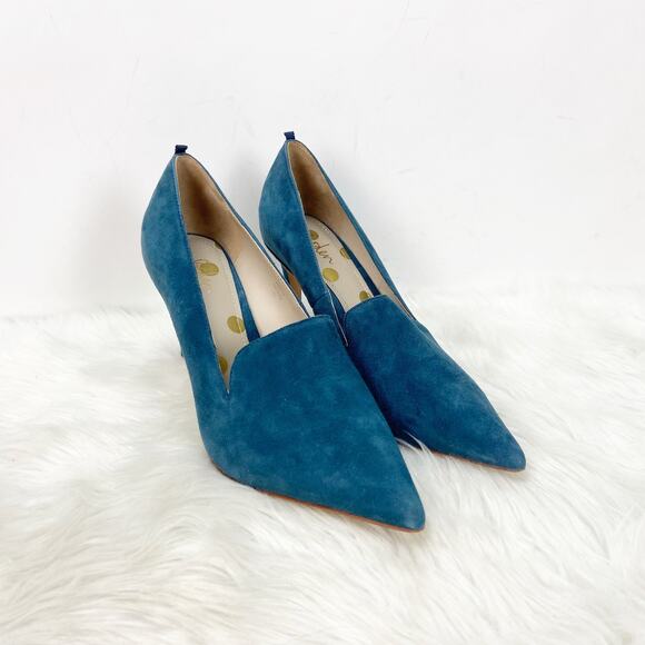 Boden 38 7 Womens Teal Suede Mule Heels - Picture 1 of 8